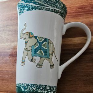 Port Townsend porcelain large 24 once mug with elephant graphics.